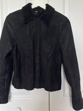 Vintage Real‎ Full Lambskin Leather Black Jacket w/o Lining Sz S/M